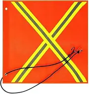 Warning Flag Kayak Flag Orange Double Sided Reflective Strip Reflective Flag Warning Sign for Load Vehicle Outdoor Truck