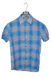 sz S UNITED COLORS OF BENETTON SHIRTS SHORT SLEEVES CHECKS SUMMER SLIM FIT NEW