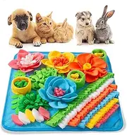 Adpartner Pet Snuffle Mat, 20"x20" Rabbit Foraging Mat Interactive Snuffle Feeding Mat for Rabbits Cats Small Pets, Washable Polar Fleece Pet Feed Game Bunny Toys to Stimulate Natural Foraging Skills