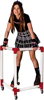 Original Skate Mate Trainer For Teens - USA-Made Durable PVC Roller Skate Trainer For Kids Between 4ft. and 5ft. Tall - Lightweight and Easy to Carry Skate Mate For Roller Skating (White and Red)