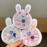 在飛比找蝦皮購物優惠-精选好物新款兒童手飾套裝兔子造型卡通可愛彩色戒指玩具指甲貼公