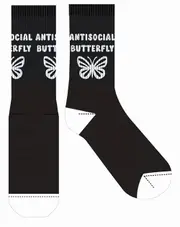 Frankly Funny Novelty Socks One Size Fits Most - Antisocial Butterfly, EJF E10434