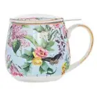 3pc Ashdene Romantic Garden Tea Mug New Bone China w/Lid/Stainless Steel Infuser