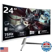 Sealan 24 inch Curved Gaming Monitor 75Hz Refresh Rate 16:9 Aspect Ratio Ergo