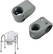 DeaHea 2 Pack Bedside Commode Chair Cross Clamps Replacement Portable Toilet Folding Frame Clamp Mount Bracket for Folding Steel Bedside Commodes Raised Toilet Seat with Handles 1 Inch Tube