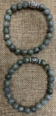 BB8-37A Labradorite Bracelets with Buddha 8mm