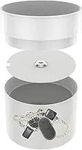 Flower Pot Diversion Safe with Key Lock Money Bag and Lock, 2 Layer Flower Pot Diversion Safe, Decorative Flower Pot for Hiding Cash Jewelry Keys Watches (white)