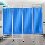 3/4/5/6 Panel Hospital Privacy Screen,Temporary Partition with 360 Pulleys Double Layer Nylon Fabric,for Beauty Salon Hospital Clinic(4Panel)