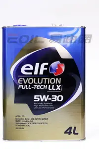 在飛比找樂天市場購物網優惠-ELF EVOLUTION LLX 5W30 4L 全合成機