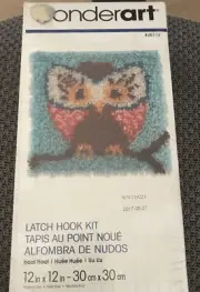 Wonderart Latch Hook Kit Wise Hoot Owl 12" Square New Made in USA EZ Beginner