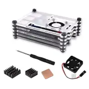 9 Layers Acrylic Transparent Case With Cooling Fan For Raspberry Pi 3B+/3B