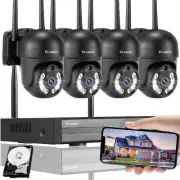 CCTV Home Wireless Security Camera System with 3MP PTZ Outdoor 4PCS Dome System