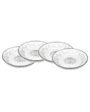 Godinger Set of 4 Dublin Crystal Rimmed Dessert Plates