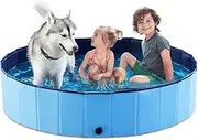 MISSLO Extra Large Dog Pool, Portable Heavy-Duty PVC Pet Pool Bathing Tub for Outdoor Indoor Dogs Summer Pool D160 x H30cm