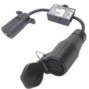 Usa To European Trailer Light Converter 7 Way Flat Socket (us Vehicle) To 13-pin Round Plug (eu Tra