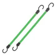 24 in. Green Flat Strap Bungee Cord with Hooks - 2 pack