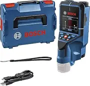 Bosch Professional 12V System Wall Scanner D-tect 200 C (Without Battery and Charger, Detection of (Non-) Live Cables, Metal, Plastic Pipes, Wooden Studs and Cavities, USB-C™ Cable, L-BOXX)