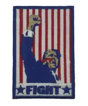 Trump Shooting Fist Salute Fight Patch 3.5x2.5 inch Iron on Made in the USA