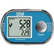 Pyle Blue Pedometer Step Timer Distance Speed Stopwatch Clock and Belt Clip
