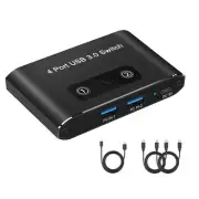 4 Port USB 3.0 Switcher 2 in 4 Out KVM Switch USB Switch KVM Switcher7684