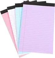 COOPHYA Cute Office Supplies: 4 Pack Colorful Note Pads Lined Notebooks Memo Sheets Vertical Legal Pad Draft Notebook