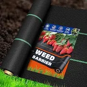 Garden Weed Barrier Landscape Fabric 6x100FT, Woven Weed Barrier Blocker Fabric Heavy Duty, Black Mulch for Landscaping Fabric, Weed Control Mat for Garden Beds, Driveway, Geotextile (6x100FT, Black)