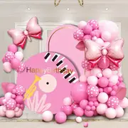 100Pcs Pink Bow Balloon Wreath Kit Valentine'S Day Wedding Birthday Anniversary Graduation Indoor And Outdoor Decoration