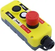 aikoolwer COB281T Waterproof Industrial Push Button Control Switch Emergency Stop 2 Ways Hoist Crane Button Switch Micro Electric Remote Control Station