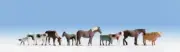 Walthers HO Scale ~ Large Farm Animals ~ 9 Assorted Horses and Cattle ~ 949-6073