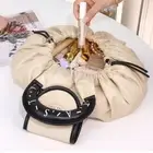 Drawstring PU Makeup Pouch Large-Capacity Drawstring Cosmetic Bag Outdoor