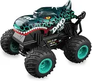 1:20 RC Car for kids, 2.4GHz Remotes, Cyan Dinosaur Monster Truck Toys, All Terrain stunt Remote Control Car with Music, Light, 2 Rechargeable Batteries, Gifts Presents for Boys/Girls Ages 3+