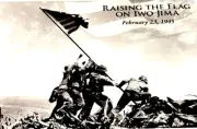 Postcard Iwo Jima Marine Raising The Flag On February 23, 1945 World War ll