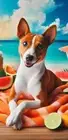 Basenji Red/White Summer Fun Beach Towel