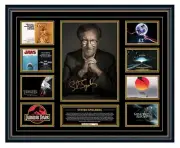STEVEN SPIELBERG MOST ICONIC MOVIES JAWS SIGNED POSTER FRAMED MEMORABILIA