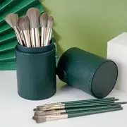 Choyu - Makeup Brush / Brush Pouch / Set Set of 14 Pcs - With Holder - Green - One Size