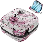 Sanitary Napkin Storage Bag,Period Bag,Pad Bag,Colorful Pink Red Hearts Love Girl,Period Pouch