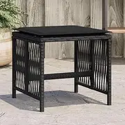 Garden Stools with Cushions 4 pcs Black 41x41x36 cm Poly Rattan,Comfortable and Durable PE Rattan Garden Stools for Outdoor Use