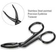 Eyebrow Plucker Tweezer Scissors- Black