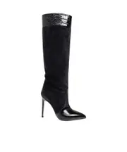 Paris Texas Embossed Point-Toe Stiletto Boots 36,37.5,37,38.5,41,36.5 Black
