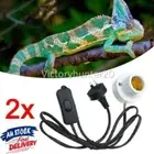 2pcs For Brooder Reptile Basking Tortoise Ceramic Heat UV UVB Lamp Light Holder