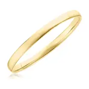 9ct Yellow Gold Silver Filled 69x6mm Half Round Bangle
