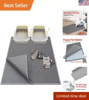 Extra-Large 36"x30" Cat Litter Mat - Premium EVA for Easy Cleanup in Grey