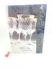 6 Circleware Maxim Optic Swirl 7-1/2" Wine Water Goblets Glasses New in Box