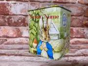 Brand New Beatrix Potter Peter Rabbit Personalised Money Box Tin Easter Gift