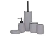 Academy Becket Bathroom Set 5Pc Charcoal Soap