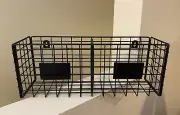 Black Wire Hanging Basket. 2 Part Compartment. Can Hang Or Stand Alone. New.