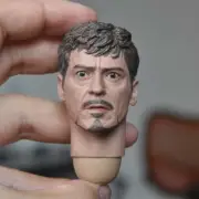 1:6 Head Sculpt Iron Man Tony Stark Carved For 12inch Male HT Action Figure Body