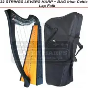 Layer Harps New Best Quality 22 Strings Black Safety Levers with Bag