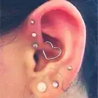 Heart Daith Jewelry, Daith Earrings 16G, Rook Piercing, Surgical Stainless Steel