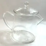Clear Glass Personal Tea Steeping Pot & Vented Lid